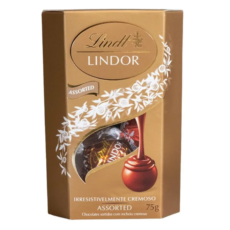 Bombom Sortido De Chocolate Suço Lindt Lindor, 1 Caixa 75G