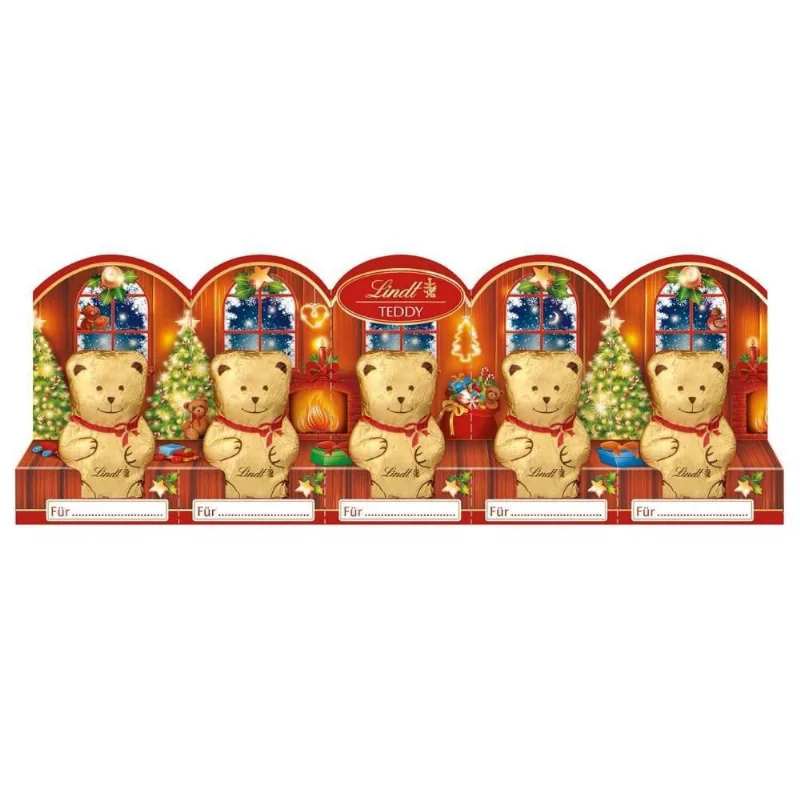 Chocolate Importado, Lindt, 5 Ursinhos Teddy De 10G