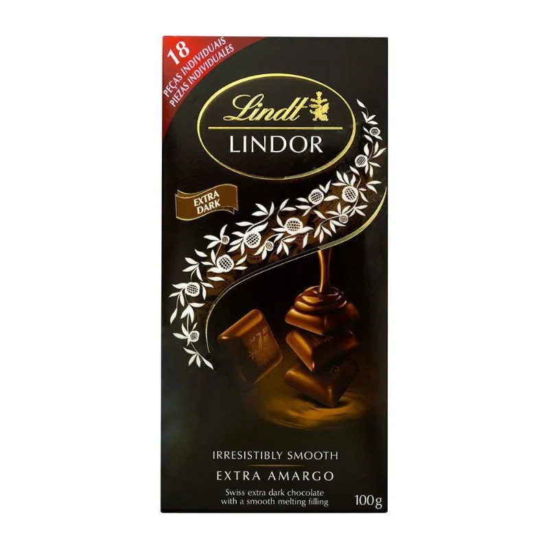 Chocolate Extra Amargo, Lindt Lindor, Barra De 100G