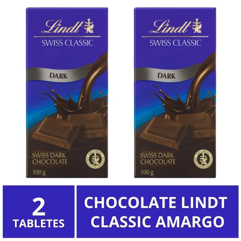Chocolate Lindt Classic, Amargo, 2 barras de 100g