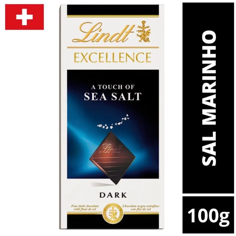 1 Barra, Chocolate, Lindt Excellence, Sal Marinho, 100g
