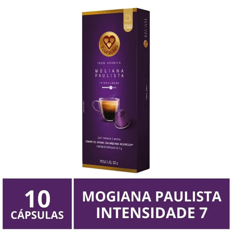 10 Cápsulas para Nespresso, 3 Corações, Mogiana Paulista