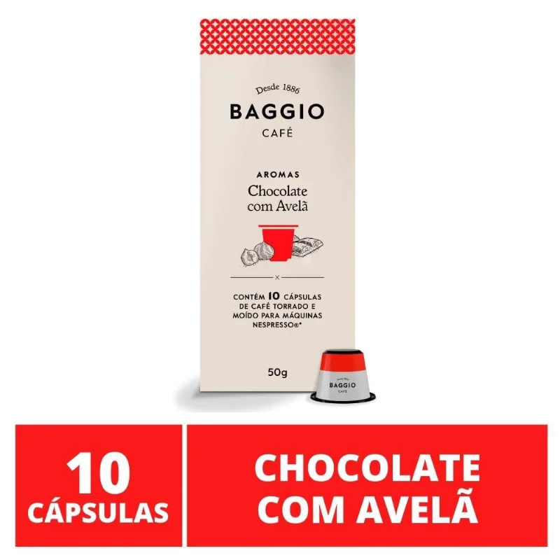 10 Cápsulas Nespresso – Chocolate com Avelã - Baggio Café