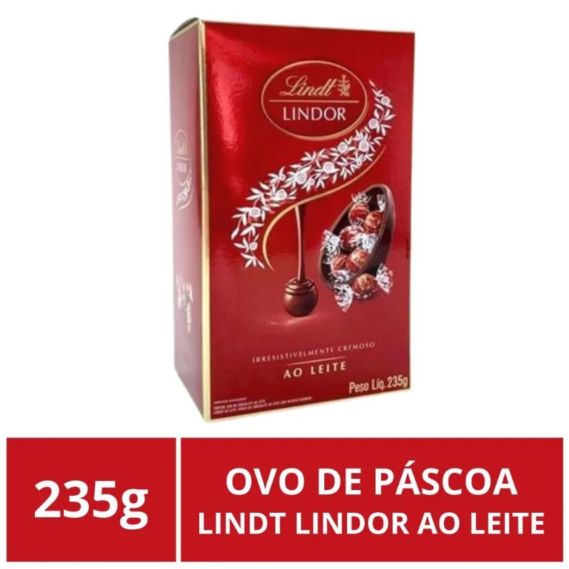 Ovo de Páscoa, Lindt Lindor, Chocolate Ao Leite, 235g