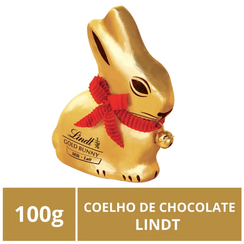 Coelho de Chocolate, Lindt Gold Bunny, Páscoa, 100g