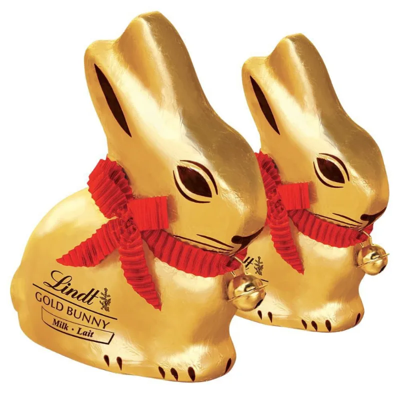 Lindt Gold Bunny 2 Coelhos De Chocolate Páscoa 100G