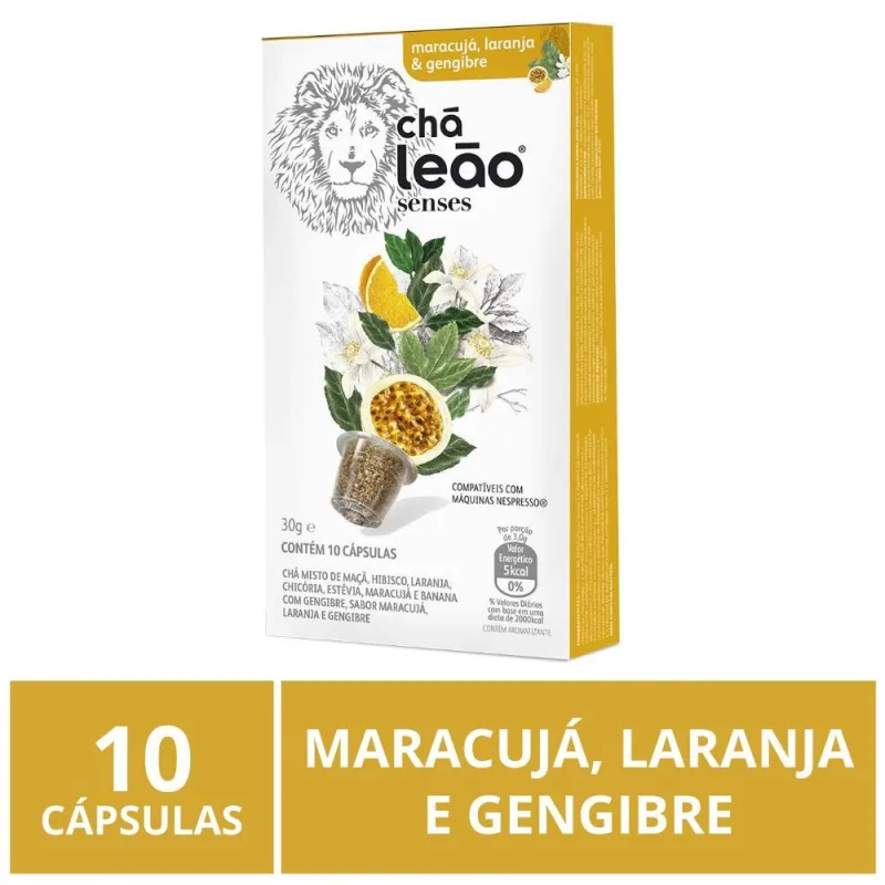 Cápsulas Chá Leão Maracujá Laranja Gengibre Para Nespresso - Não Informado - Mercearia