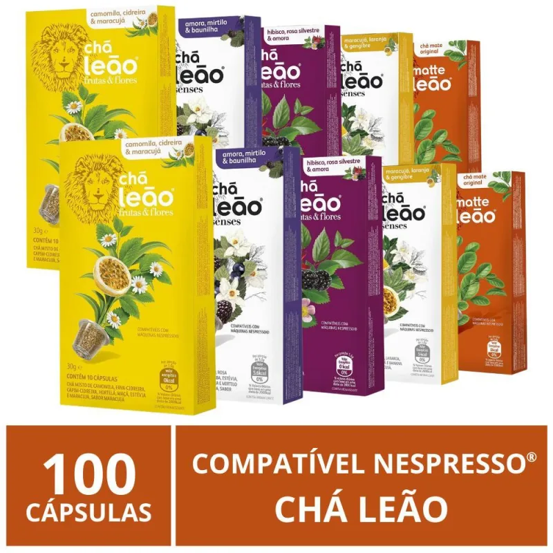 100 Cápsulas, Chá Leão Para Nespresso - Não Informado