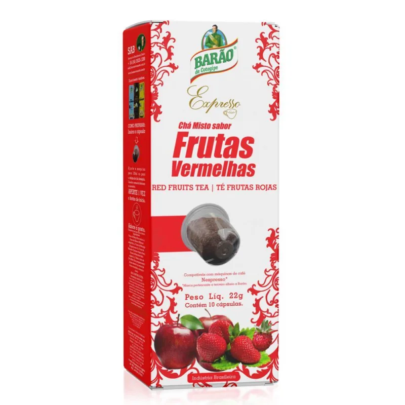 Cápsulas Barão Cotegipe, Para Nespresso Chá Frutas Vermelhas - Não Informado - Mercearia