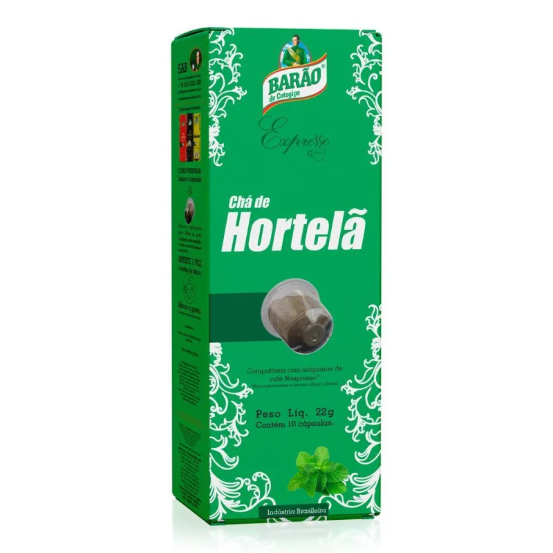 Cápsulas Barão De Cotegipe, Para Nespresso Chá Hortelã - Não Informado - Mercearia