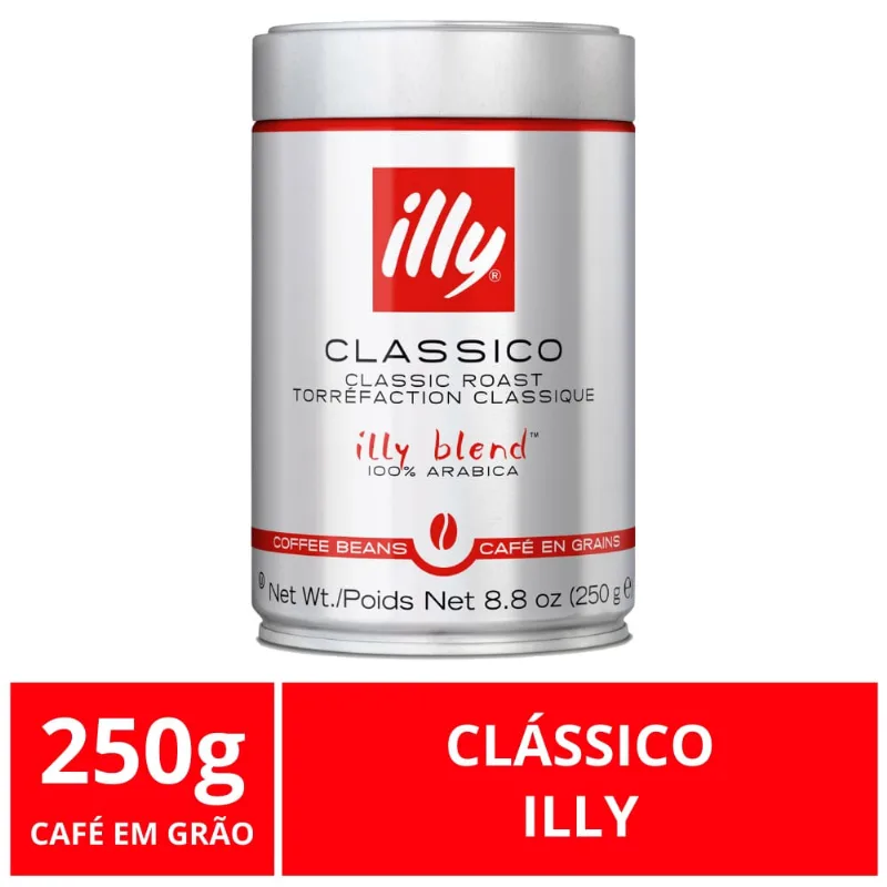 Café em Grão, Illy, Clássico, Lata 250g