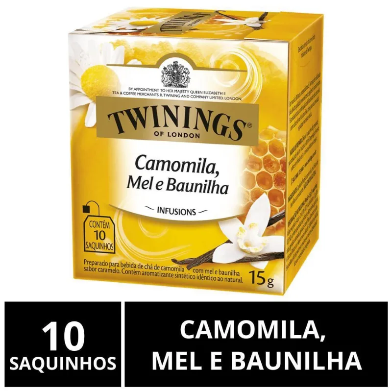 Chá Twinings, Caixa Com 10 Sachês, Camomila, Mel E Baunilha