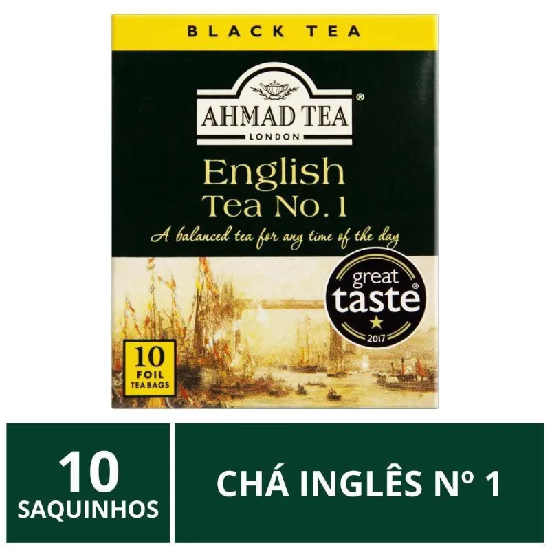 Chá Inglês Ahmad Tea, 10 Saquinhos, Inglês No. 1