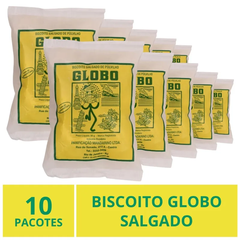 Biscoito Globo Rio de Janeiro, Salgado, 10 Pacotes 30g