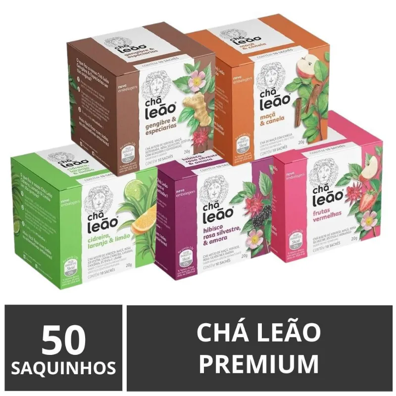 50 Saquinhos, Chá Leão Premium