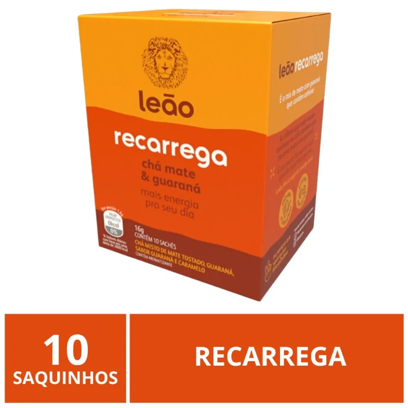 Chá Leão Funcional, Recarrega, 10 saquinhos