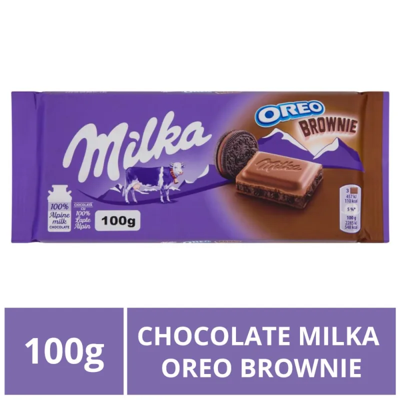 Chocolate Milka, Oreo Brownie, Barra 100g - Milka - Alimentos E Bebidas