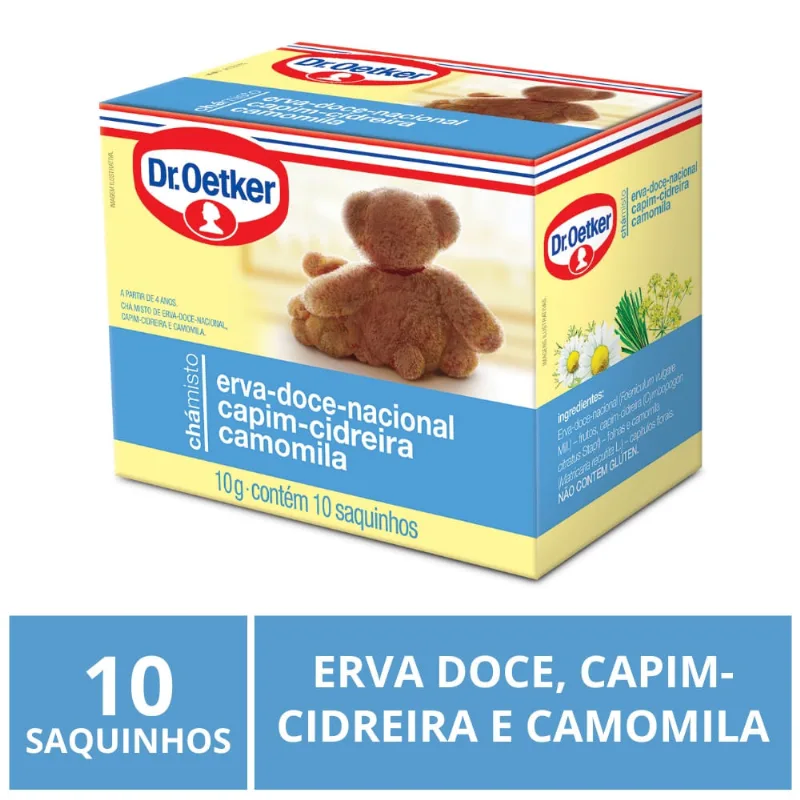 Chá Dr. Oetker, Erva Doce, Capim Cidreira e Camomila