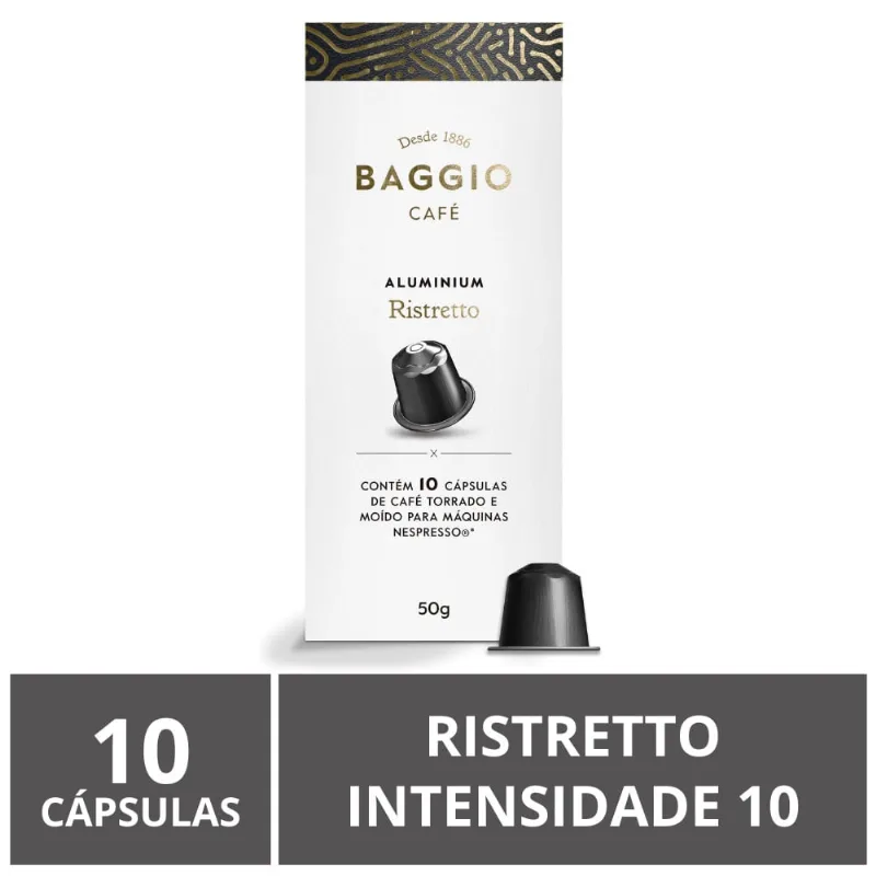 Cápsulas para Nespresso Alumínio, Baggio Café, Ristretto