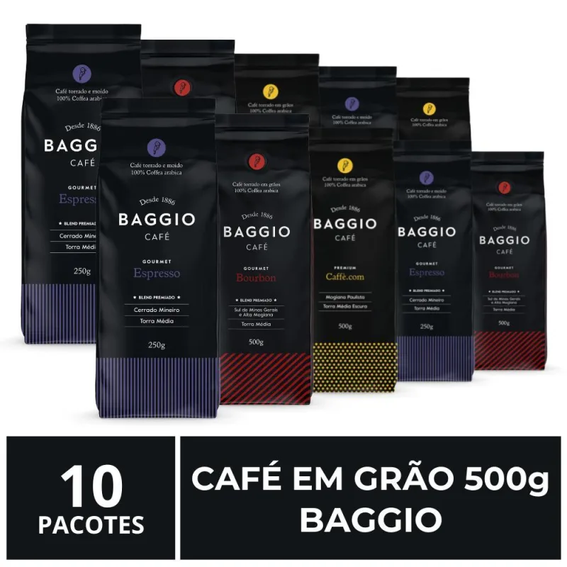 Café Em Grão, Baggio, 500g, 10 Pacotes - Não Informado - Mercearia