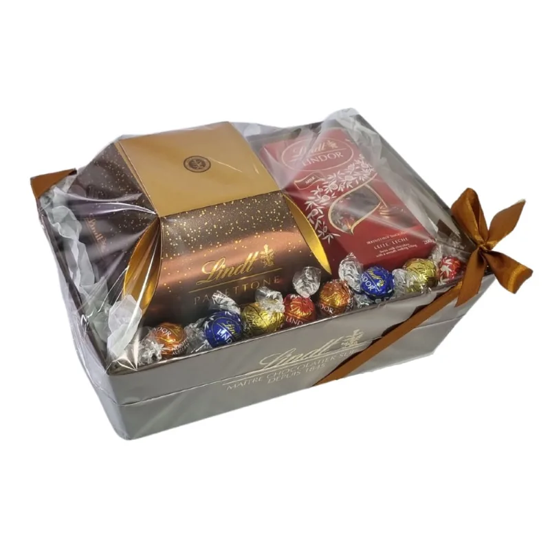 Cesta de Natal Lindt, Panetone Lindor, Presente Empresas Funcionários