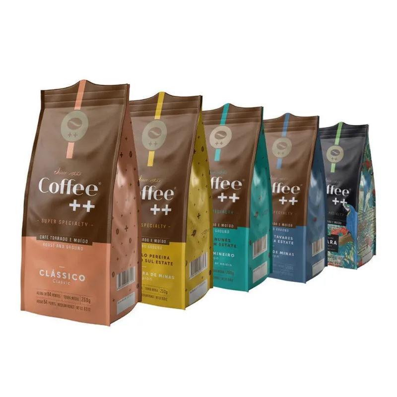 Café Em Pó Moído, Coffee Mais Torrado, 5 Pacotes De 250G