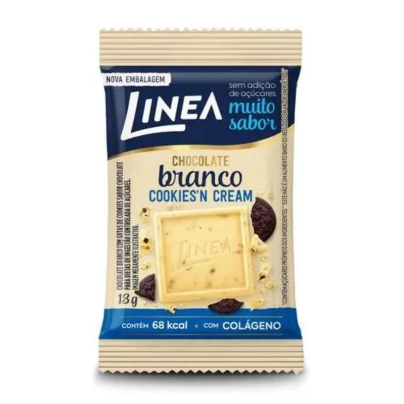 Chocolate Linea Diet Zero Açúcar Branco c/ Cookie Barra 13g