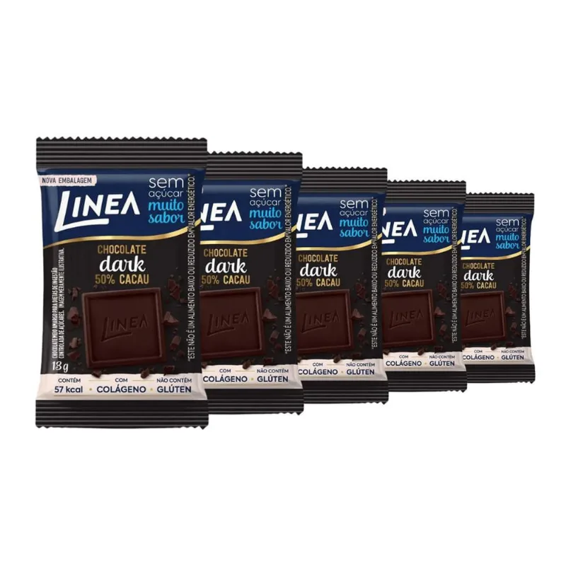 Chocolate Linea Diet Zero Açúcar Amargo 5 Barras 13g