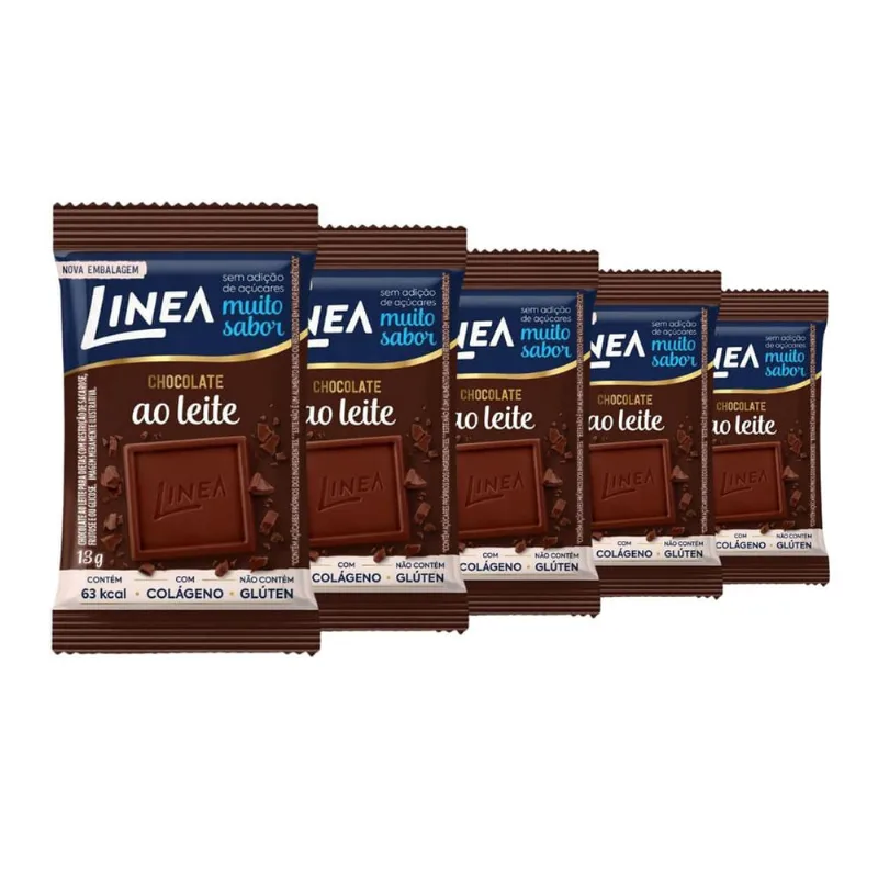 Chocolate Linea Diet Zero Açúcar Ao Leite 5 Barras 13g