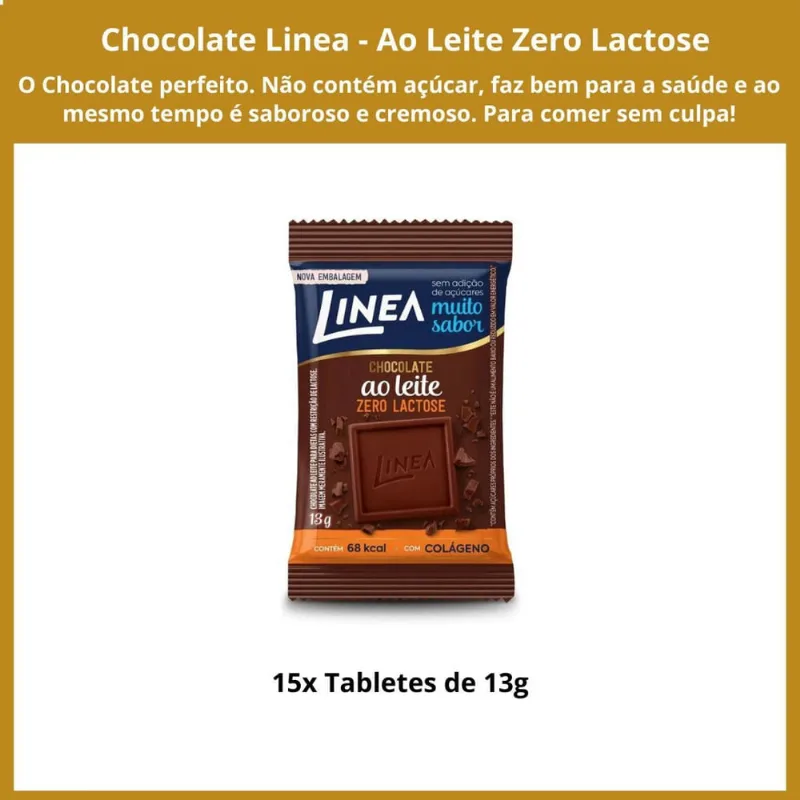 Chocolate Linea 15 De 13G Zero Açúcar Ao Leite Zero Lactose