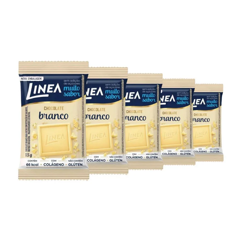 Chocolate Linea Diet Zero Açúcar Branco 5 Barras 13g