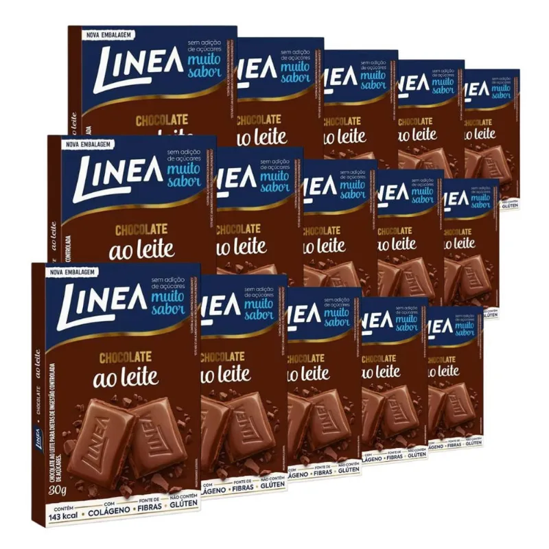 Chocolate Linea Diet Zero Açúcar Ao Leite 15 Barras 30g
