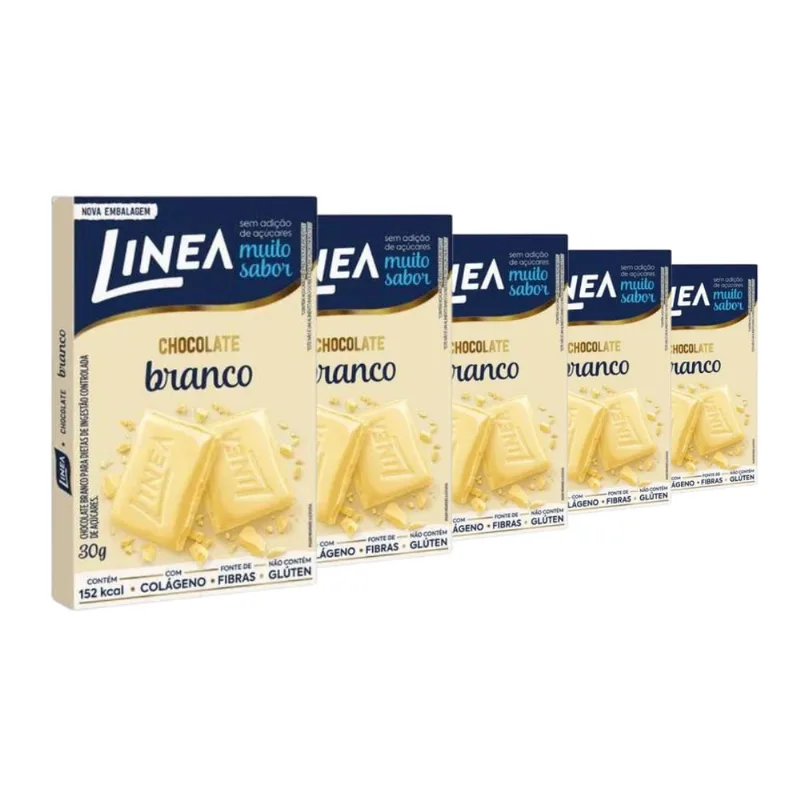 Chocolate Linea Diet Zero Açúcar Branco 5 Barras 30g