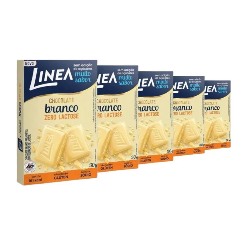 Chocolate Linea Zero Açúcar 5 De 30G Branco Zero Lactose