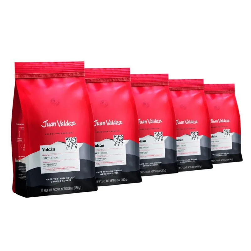 Café Moído 5 Pacotes De 250g Colombiano Juan Valdez Volcan - Não Informado - Mercearia