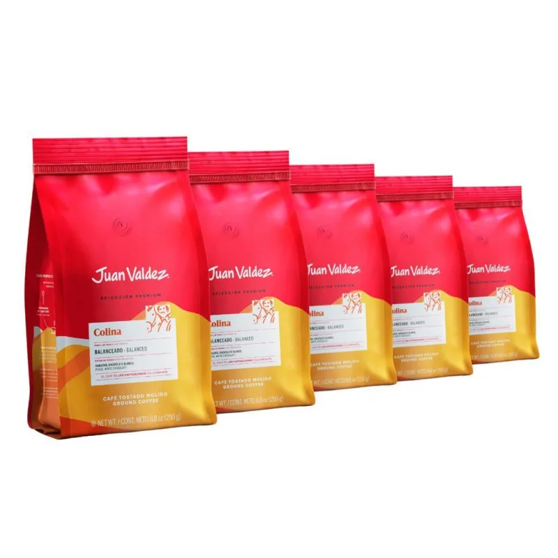 Café Moído 5 Pacotes De 250g Colombiano Juan Valdez Colina - Não Informado