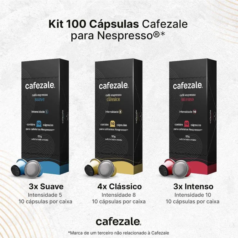 100 Cápsulas Café Cafezale Compatíveis Nespresso - Nespresso