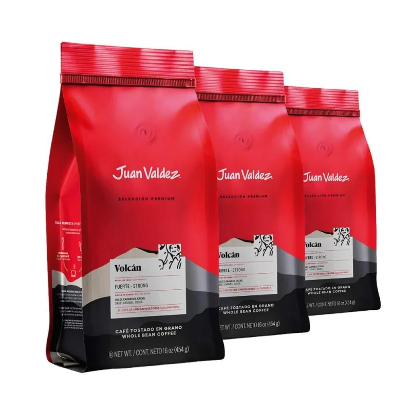 Café Grão Colombiano 3 Pacotes De 454g Juan Valdez Volcan - Não Informado - Mercearia