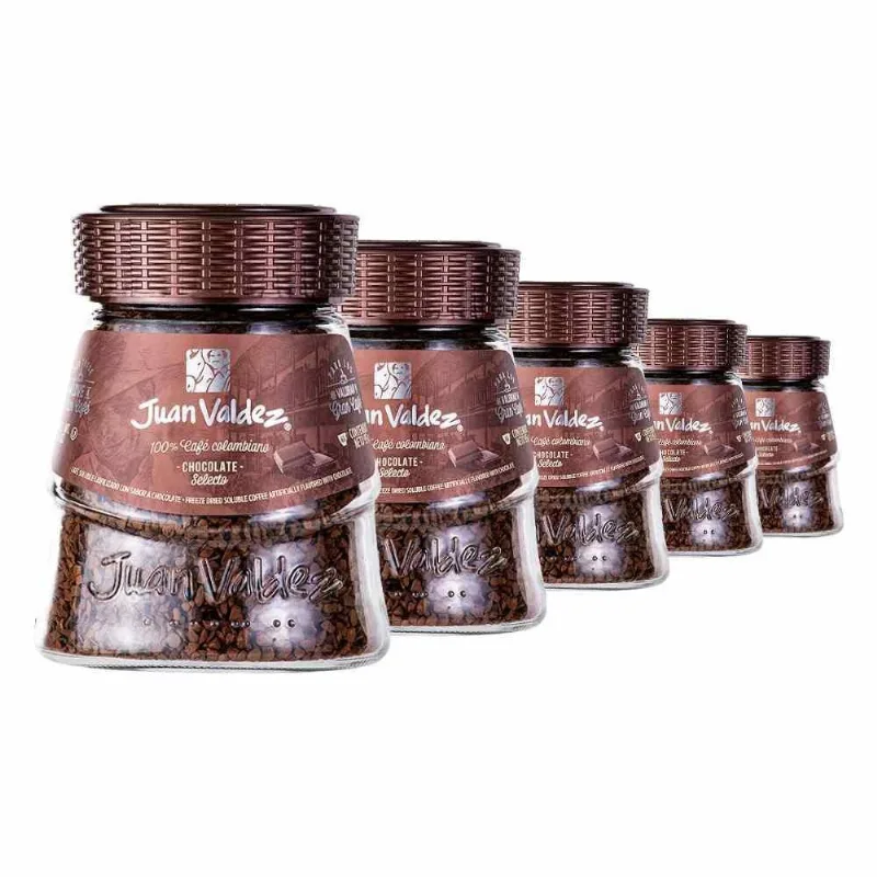 Café Juan Valdez Solúvel Colombiano Chocolate 5 Potes De 95G