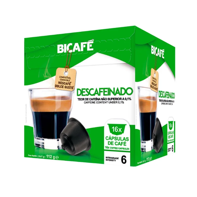 Cápsulas para Dolce Gusto Bicafé Descafeinado