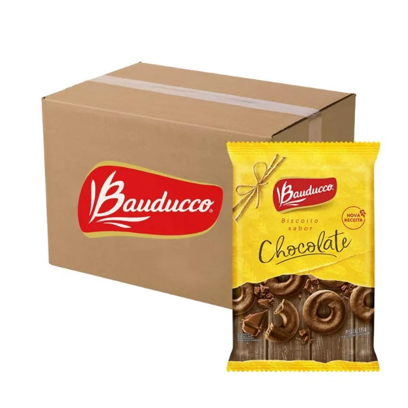 Biscoito Bolacha 24 Pacotes 335G Bauducco Chocolate