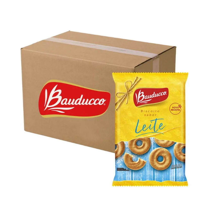 Biscoito Bolacha Bauducco Leite 24 pacotes 335g