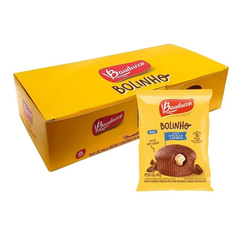 Bolinho Bauducco 16 Mini Bolo 40G Chocolate E Baunilha