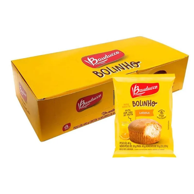 Bolinho Bauducco 16 Mini Bolo 40G Laranja