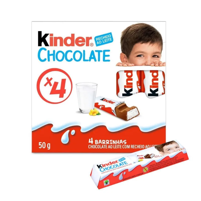 Chocolate 4 Barrinhas Kinder Pacote