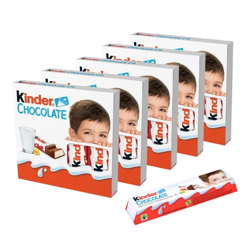 20 Chocolate Kinder, 5 Pacotes de 4 Barrinhas