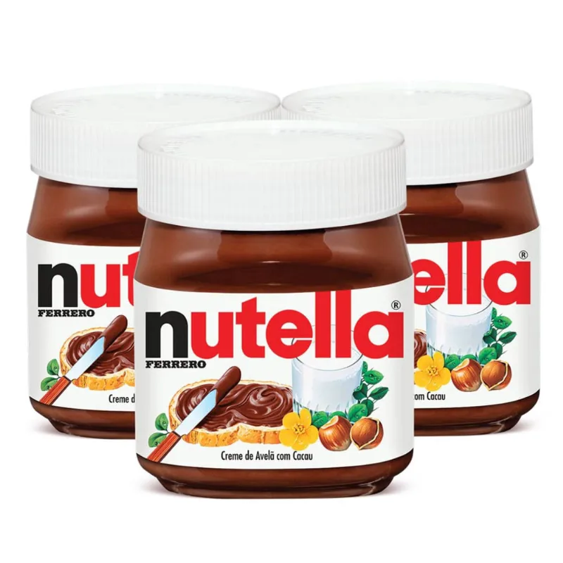 Creme de Avelã Nutella, 3 Potes de 350g
