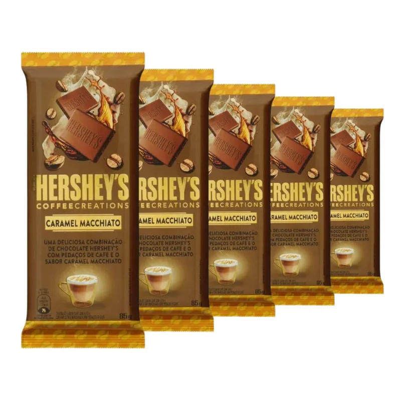 Chocolate Hersheys Café, Caramel Macchiato, 5 Barras 85g