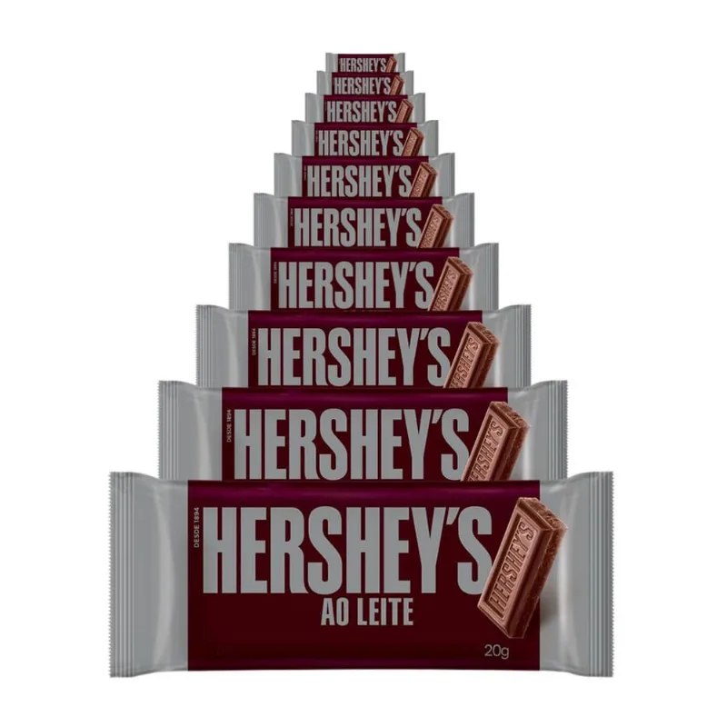 Chocolate Hersheys Ao Leite, 10 Barras 20g