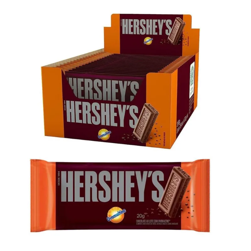 Chocolate Hersheys Ovomaltine, Caixa com 18 Barras 20g